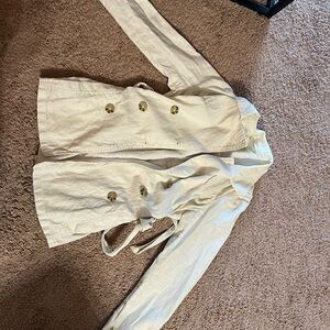 Old Navy Women's Tan Double-Breasted Trench Coat